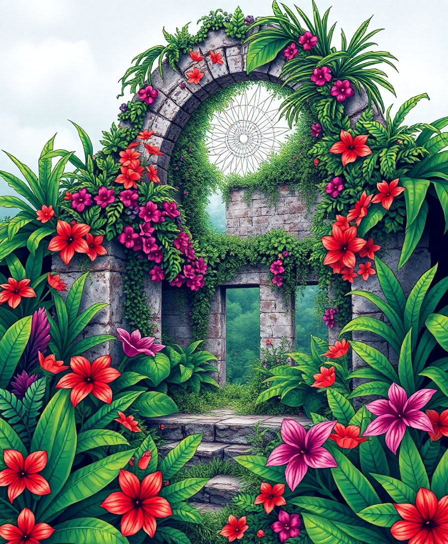 Floral Ruin Paint Numbers Floral Ruin Paint Numbers