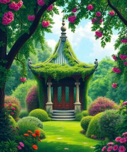 Garden Temple Paint Numbers