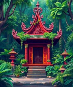 Jungle Shrine Paint Numbers