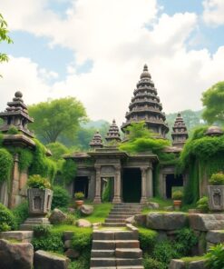Realistic Overgrown Temple Stones Paint By Numbers