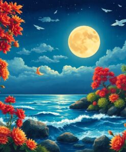 Realistic Pacific Harvest Moon Paint By Numbers