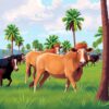 Realistic Palm Shade Herd Paint By Numbers