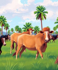 Realistic Palm Shade Herd Paint By Numbers