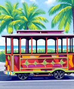 Realistic Palm Shaded Trolley Paint By Numbers