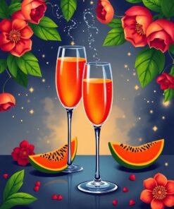 Champagne Flutes Paint Numbers