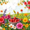 Realistic Pasture Floral Snack Paint By Numbers