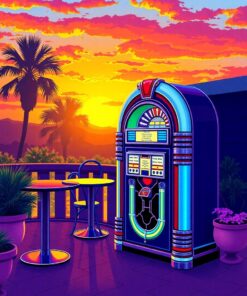 Jukebox Sunrise Paint Numbers