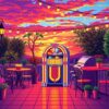 Realistic Patio Jukebox Sunrise Paint By Numbers