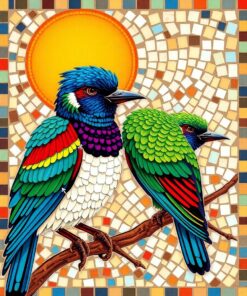Mosaic Birds Paint Numbers