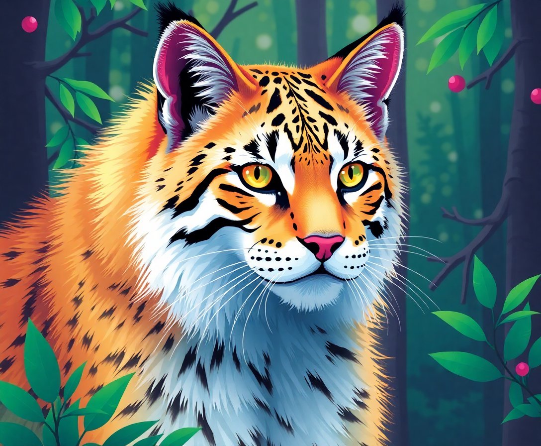 Realistic Phantom Forest Feline Paint By Numbers Kit completed