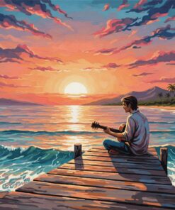 Realistic Pier Guitarist Paint By Numbers