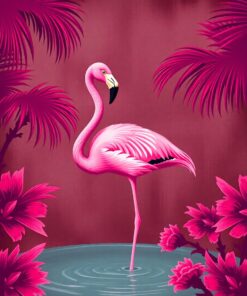 Flamingo Noir Paint Numbers
