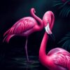 Realistic Pink Flamingo Noir Paint By Numbers