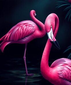 Realistic Pink Flamingo Noir Paint By Numbers