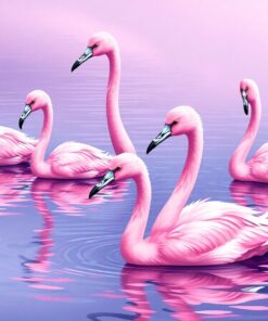 Realistic Pink Waterfowl Art Paint By Numbers