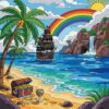Realistic Pirate Treasure Coast Paint By Numbers