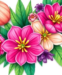 Realistic Pitaya Floral Linens Paint By Numbers