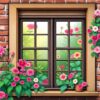 Realistic Plantation Floral Window Paint By Numbers