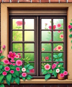 Realistic Plantation Floral Window Paint By Numbers