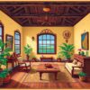 Realistic Plantation Room Cartography Paint By Numbers