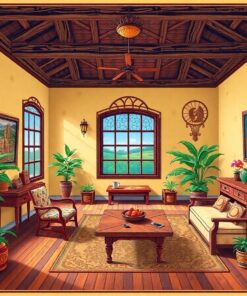 Realistic Plantation Room Cartography Paint By Numbers
