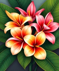 Plumes Plumeria Paint Numbers