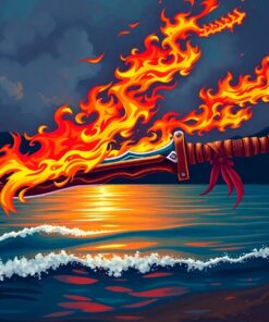 Realistic Polynesian Fire Knife Paint By Numbers