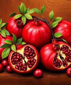 Pomegranates Teak Paint Numbers