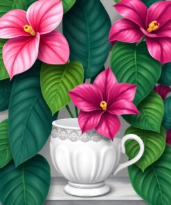 Porcelain Monstera Paint Numbers