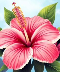 Realistic Pressed Island Hibiscus Paint By Numbers