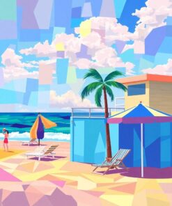 Beach Cubism Paint Numbers