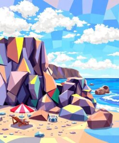 Realistic Prismatic Beach Cubism Paint By Numbers