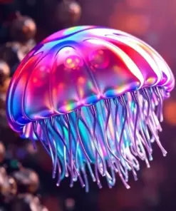 Realistic Prismatic Comb Jelly Paint By Numbers