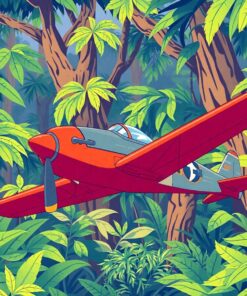 Plane Jungle Paint Numbers