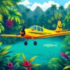 Realistic Prop Plane Jungle Paint By Numbers