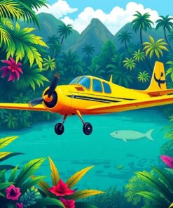 Realistic Prop Plane Jungle Paint By Numbers