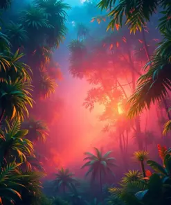 Realistic Rainforest Cinema Glow Paint By Numbers
