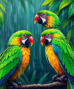 Storm Parrots Paint Numbers