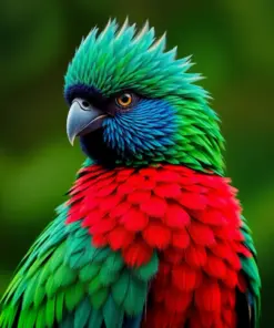 Realistic Resplendent Quetzal Portrait Paint By Numbers