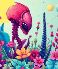 Realistic Retro Alien Botany Paint By Numbers