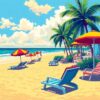 Realistic Retro Beach Commercial Paint By Numbers
