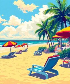 Realistic Retro Beach Commercial Paint By Numbers