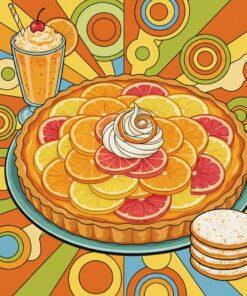 Realistic Retro Citrus Dessert Paint By Numbers