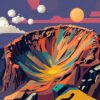 Realistic Retro Cubist Crater Paint By Numbers