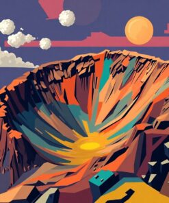 Realistic Retro Cubist Crater Paint By Numbers
