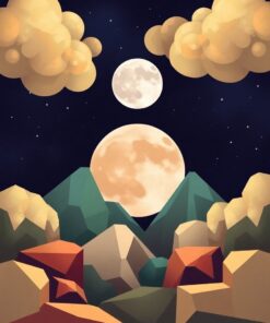 Cubist Moon Paint Numbers