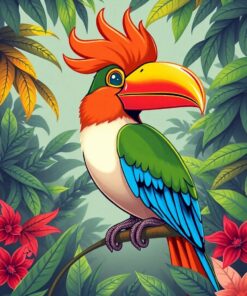 Jungle Bird Paint Numbers