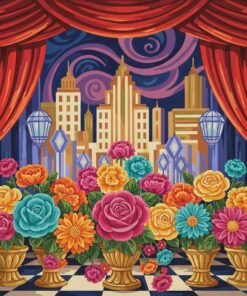 Realistic Retro Stage Blooms Paint By Numbers