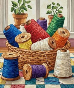 Realistic Retro Thread Spools Paint By Numbers
