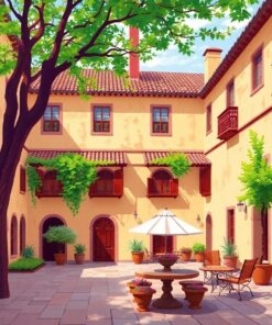 Realistic Romantic Era Courtyard Paint By Numbers